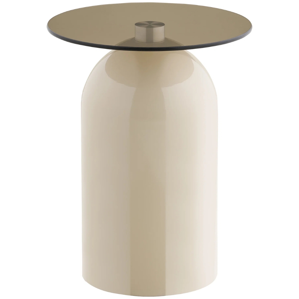 Nordic Living Béžový skleněný odkládací stolek Avello 40 cm