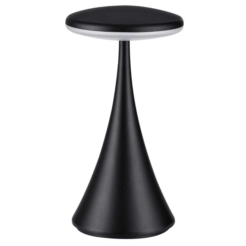 Nova Luce Černá kovová nabíjecí stolní LED lampa Elbo