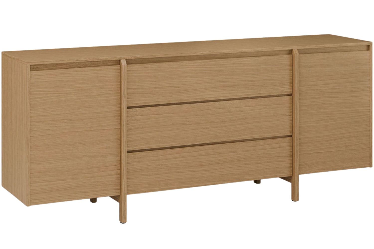 Somcasa Dubová komoda Pacific 200 x 48 cm se zásuvkami