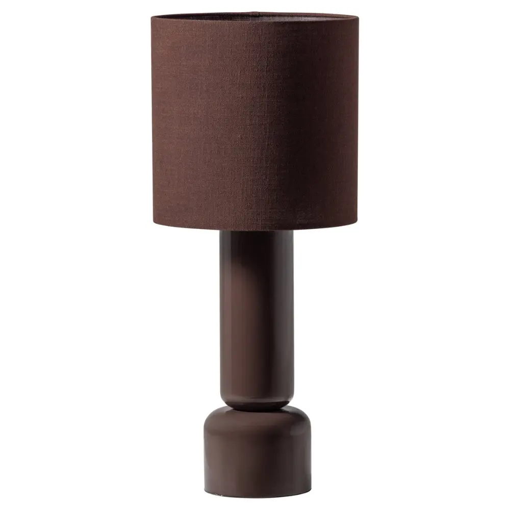 WOOOD Tmavě hnědá lakovaná stolní lampa Zivian