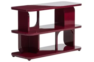 Kave Home Lesklý červený lakovaný regál Aduma 65 x 100 cm