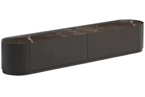 Kave Home Hnědý dubový TV stolek Nemore 200 x 40 cm