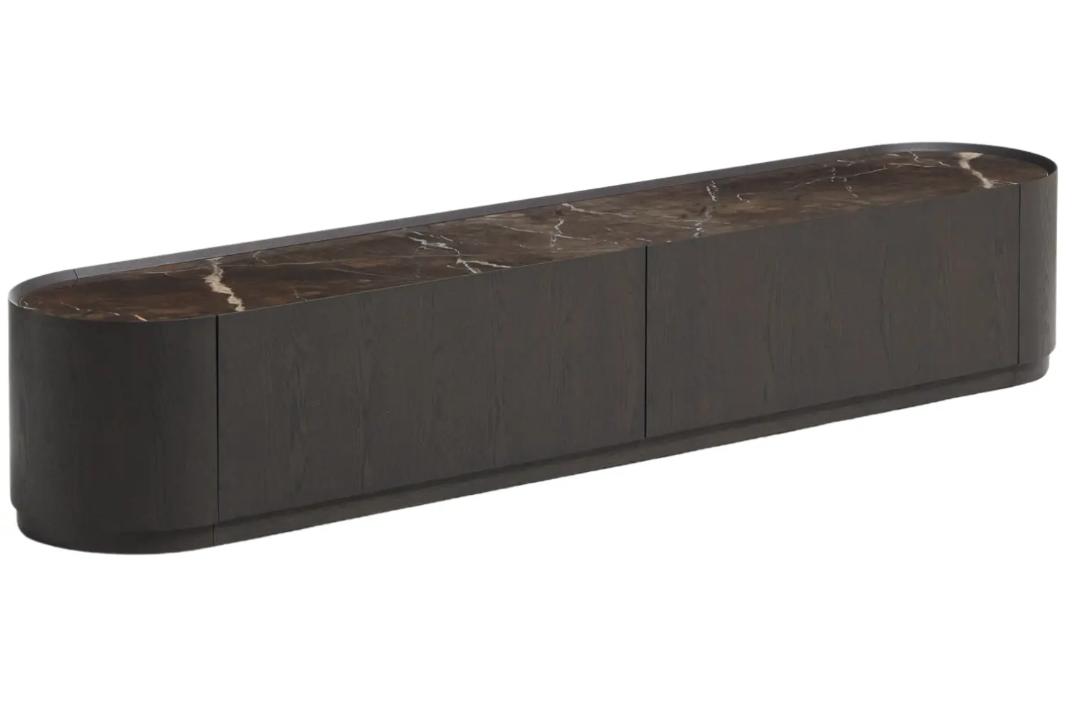 Kave Home Hnědý dubový TV stolek Nemore 200 x 40 cm