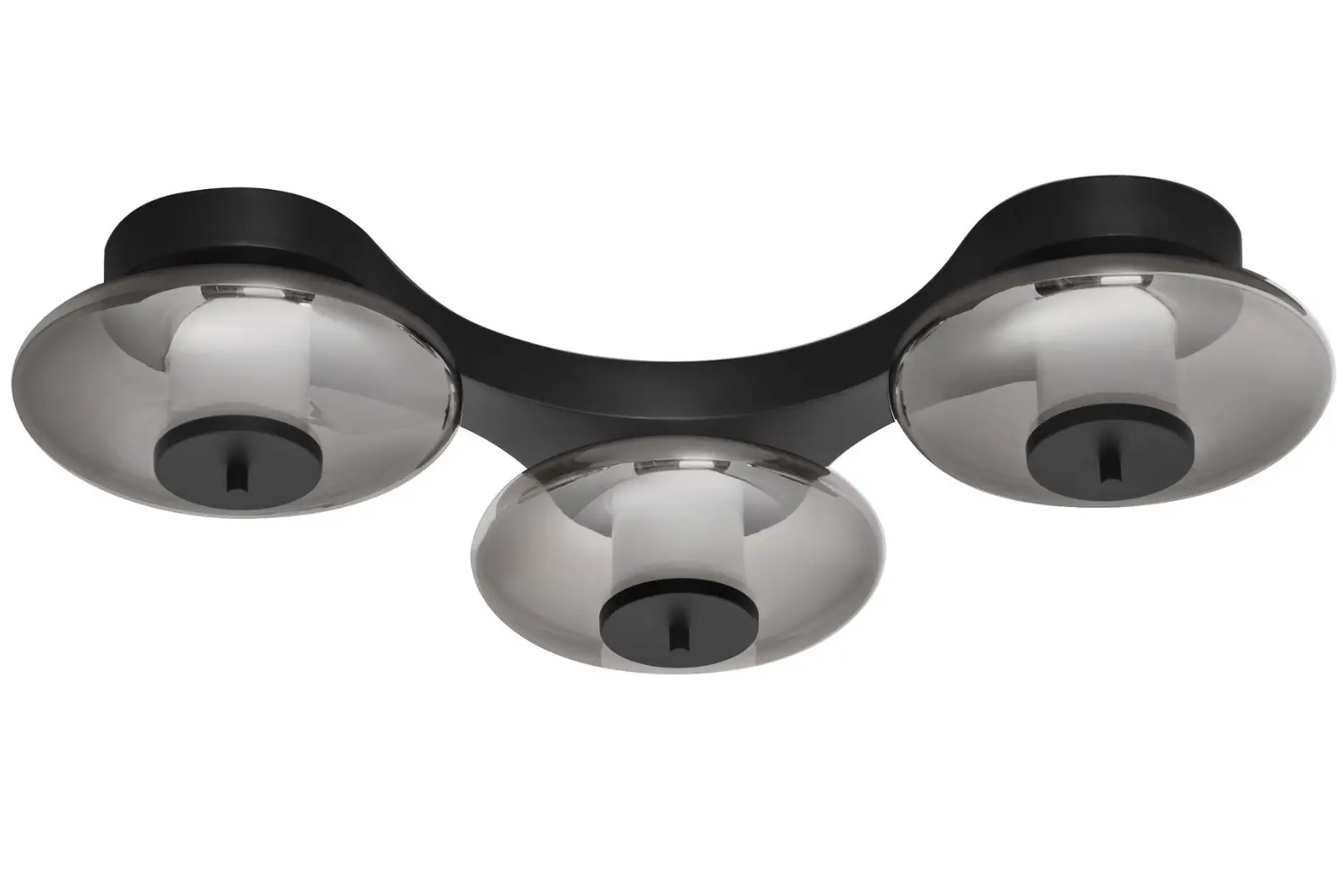 Nova Luce Kouřově šedé skleněné stropní LED světlo Ballet 76 cm