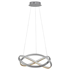 Nova Luce Stříbrné kovové závěsné LED světlo Odrey 50 cm