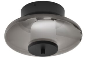 Nova Luce Kouřově šedé skleněné stropní LED světlo Ballet 26 cm