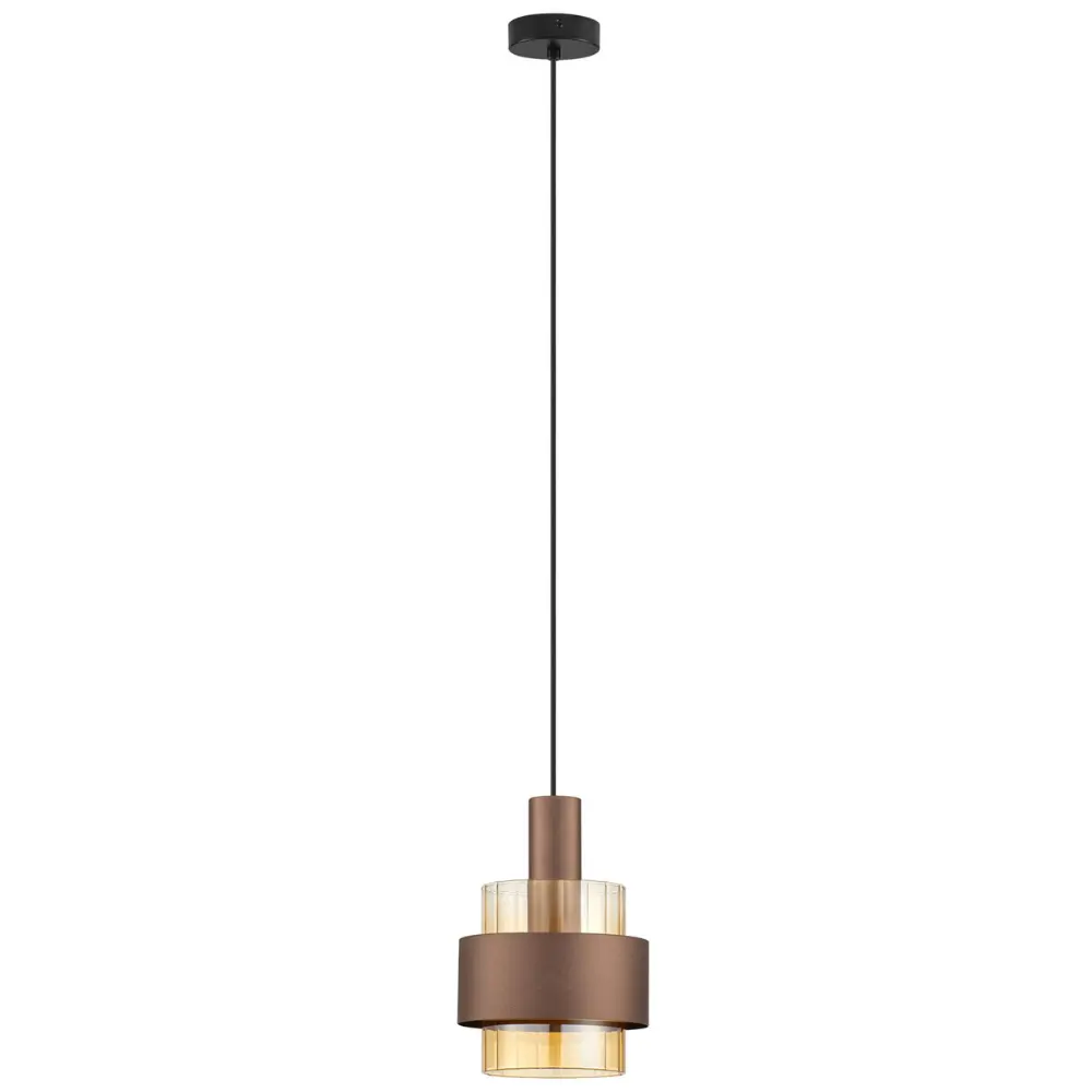 Nova Luce Hnědé skleněné závěsné světlo Serena 19 cm