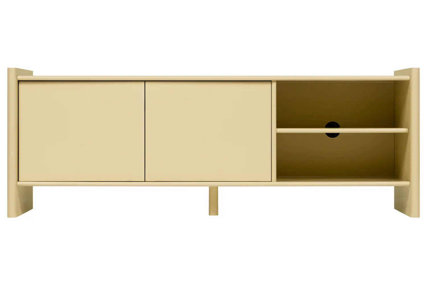 noo.ma Žlutý lakovaný TV stolek Rali 160 x 48 cm