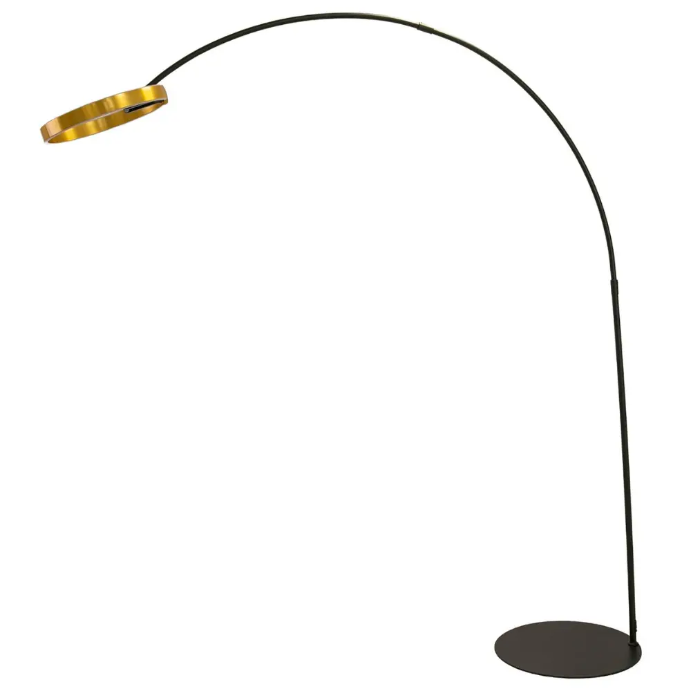 Angel Cerdá Zlato-černá kovová stojací lampa No. 8097