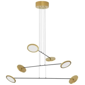 Nova Luce Černo-zlaté kovové závěsné LED světlo Scope 100 cm