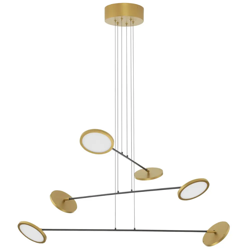 Nova Luce Černo-zlaté kovové závěsné LED světlo Scope 100 cm
