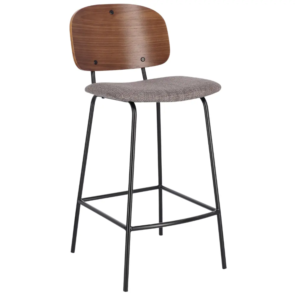Bizzotto Dřevěná barová židle Sienna s šedým sedákem 68 cm
