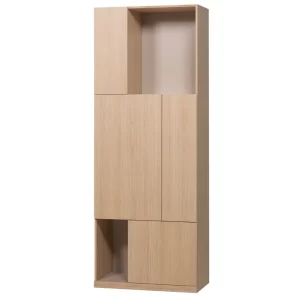 WOOOD Dřevěná skříň Build 215 x 80 cm s dubovým dekorem