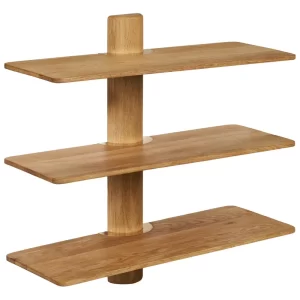 Nordic Living Trojitá dubová nástěnná police Calcata 55 cm