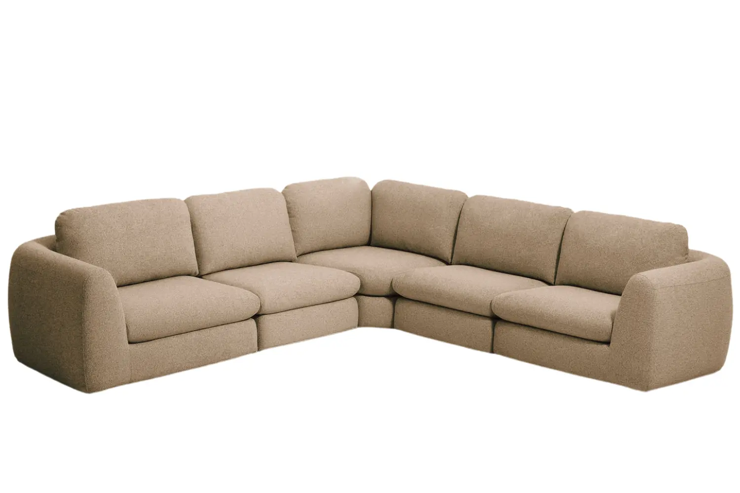 Kave Home Hnědá čalouněná rohová pohovka Vera 330 cm
