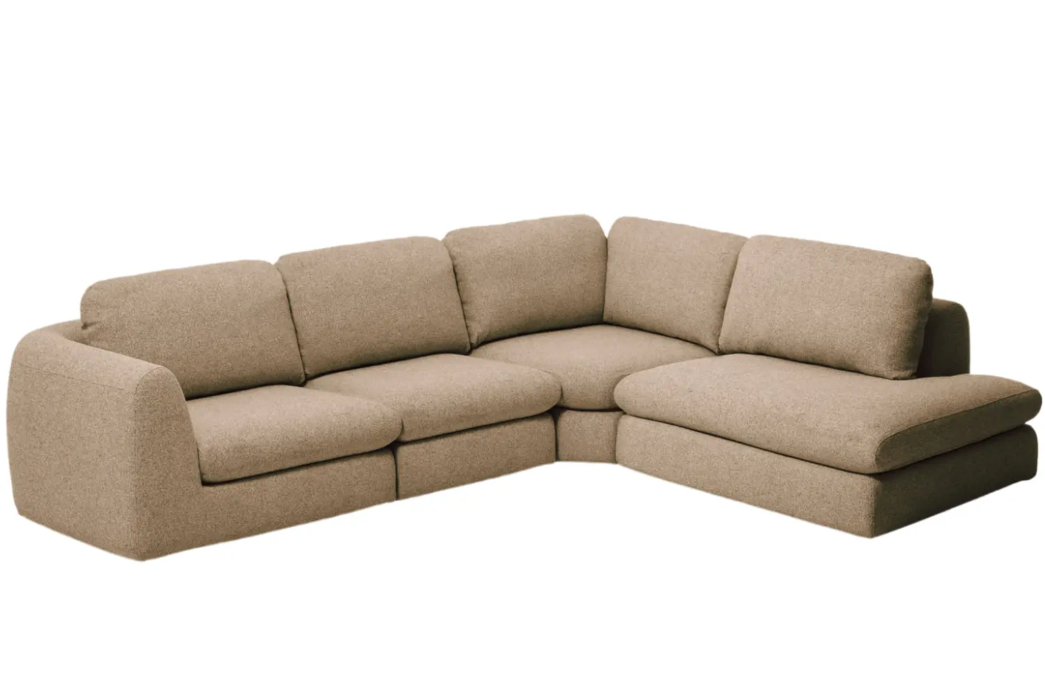 Kave Home Hnědá čalouněná rohová pohovka Vera 330 cm