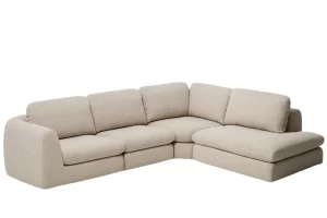 Kave Home Béžová čalouněná rohová pohovka Vera 330 cm