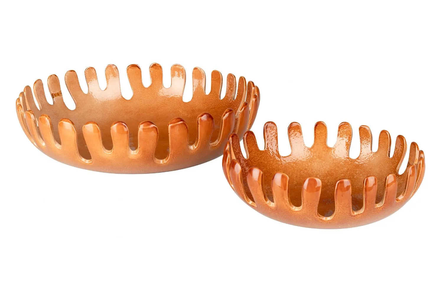 Zuiver Oranžový set dvou kovových mís ONDA 22/31 cm