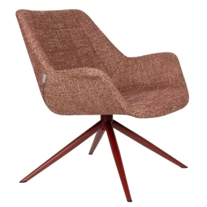 Zuiver Červené čalouněné otočné lounge křeslo DOULTON