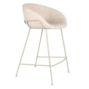 Zuiver Béžová čalouněná barová židle FESTON 65 cm