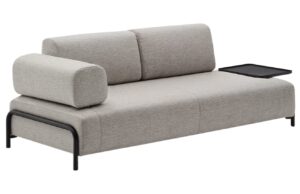 Kave Home Béžovošedá pohovka Compo 252 cm s velkým stolkem - vystavený kus